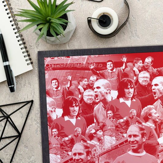 Manchester Red Montage - Retro Door Mat - 60cm x 40cm