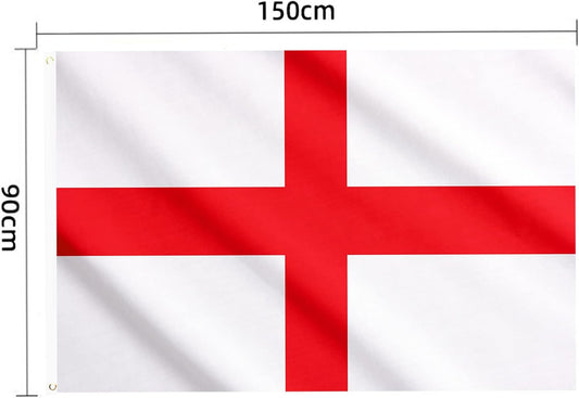 1Pcs England St Georges Flag for World Cup Party Decorations 2026, 5Ft X 3Ft Large Flags Double Side with Brass Eyelets for Rugby Football World Cup Six Nations Garden Street Party Decor
