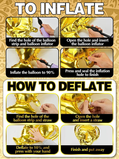 2026 World Cup Foil Balloons Decorations, Gold Football Balloons, for Bar, Office, Home Party Celebration World 2026 Football Cup Decorations