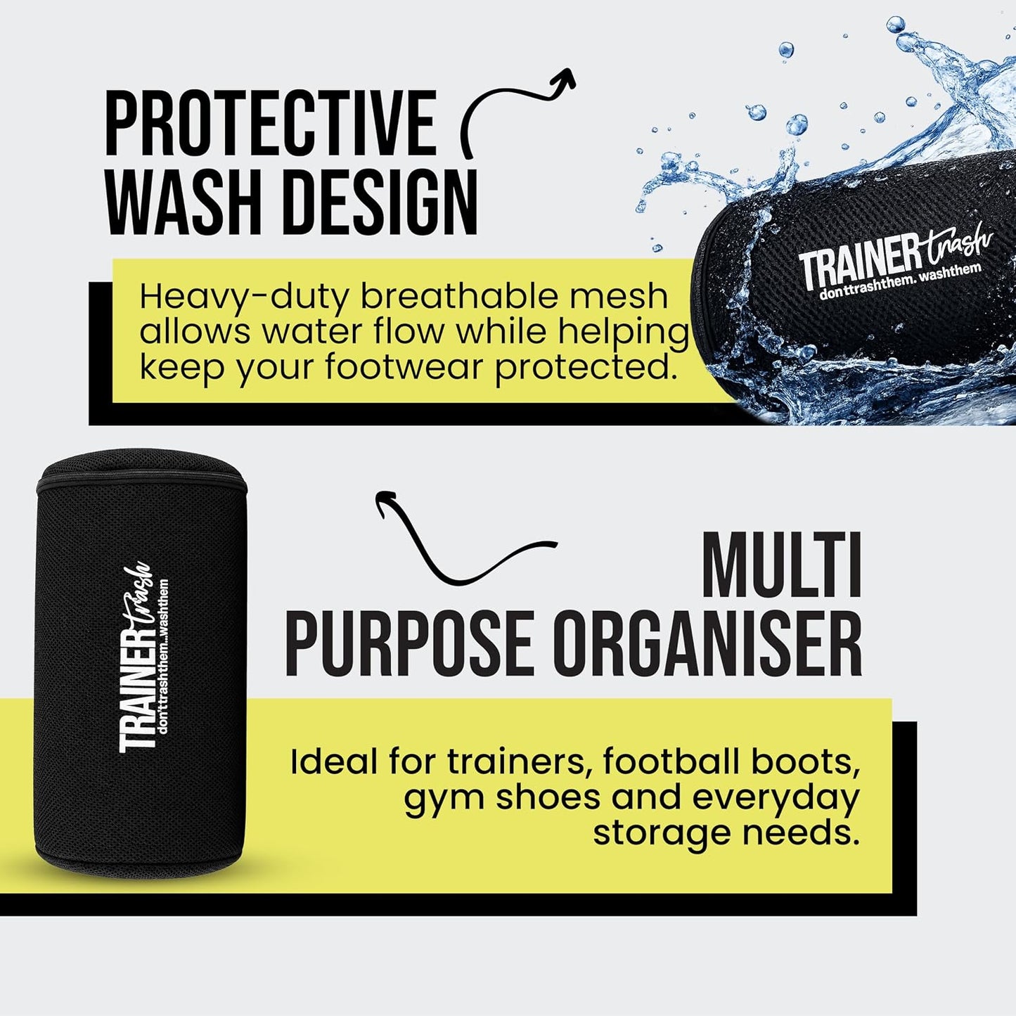 Shoe Washing Machine Bag for Stinky and Muddy Shoes, Trainers & Shoes, Shoe Bag for Washing Machine, Trainer Wash Bag, Shoe Cleaning, Running Gifts, Football Accessories