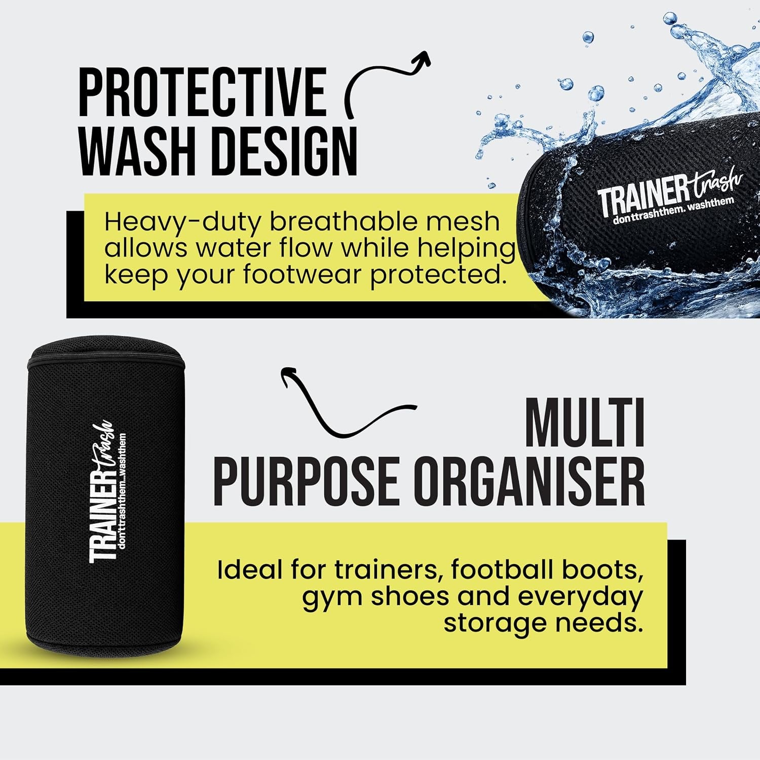 Shoe Washing Machine Bag for Stinky and Muddy Shoes, Trainers & Shoes, Shoe Bag for Washing Machine, Trainer Wash Bag, Shoe Cleaning, Running Gifts, Football Accessories