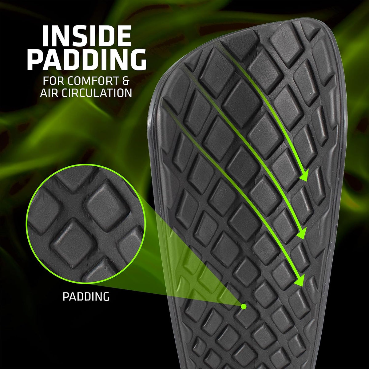 Shin Pads with Football Socks - Breathable & Secured Elastic Shin Pad Socks for Players, No-Strap Design for Secure Protection
