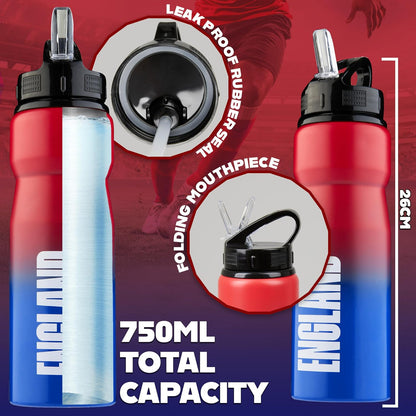 Water Bottle with Straw - Metal Water Bottle for Football Fans Sports Work School Gym Football Gifts for Him