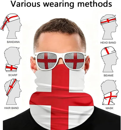 World Cup Decoration Set 2026 for England Fan with Large St Georges Flag 150 × 90Cm, Headwear Glasses Handheld England Flag Sticker for England World Cup Football Theme Party
