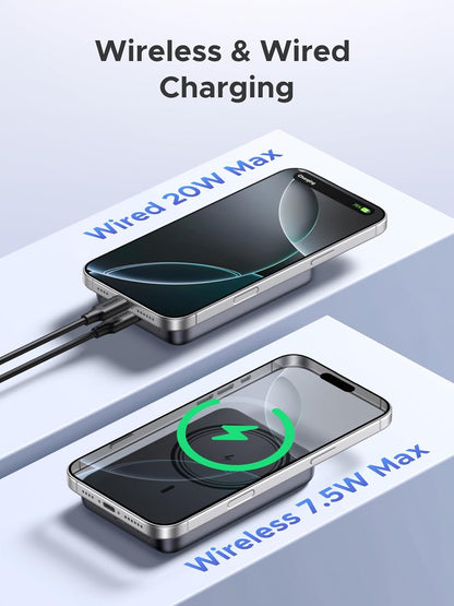 Nexode Magnetic Wireless Power Bank Fast Charging, 10000Mah Magsafe-Compatible Portable Charger PD 20W USB-C Battery Pack Compatible with Iphone Air/17/16/15/14/13/12 Plus/Pro/Pro Max/Mini
