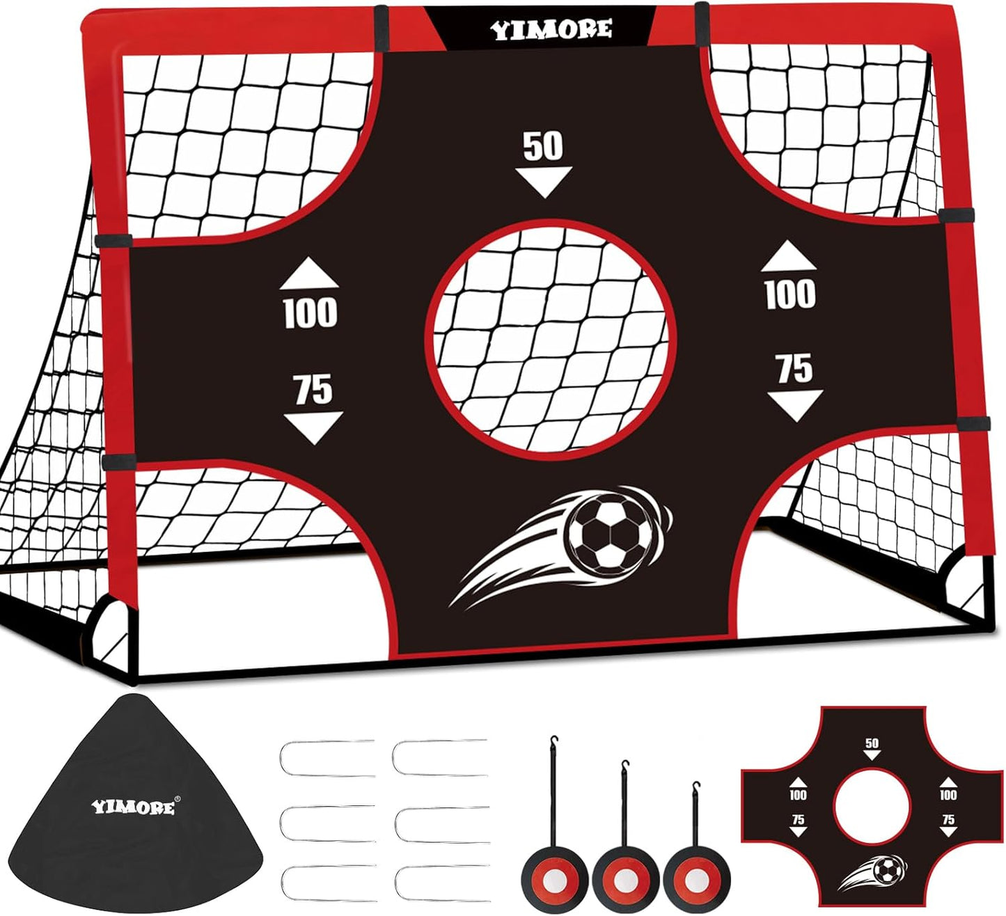 Kids Football Goal Portable, 3 in 1 Mini Football Goal Garden Indoor Outdoor 120 * 90 * 90 Cm, Foldable Football Training with Target Gift for Boys Grils 3+