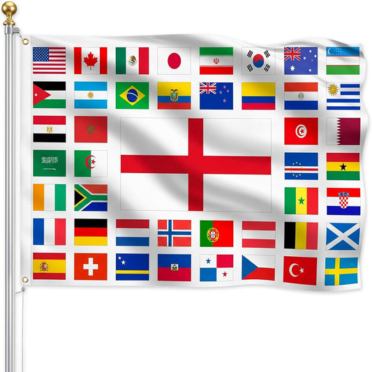 5X3Ft Large 2026 World Cup Flag for England Fans 2026 Football World Cup Flag Decoration Perfect for Home Pub Garden Decorations 90 * 150Cm