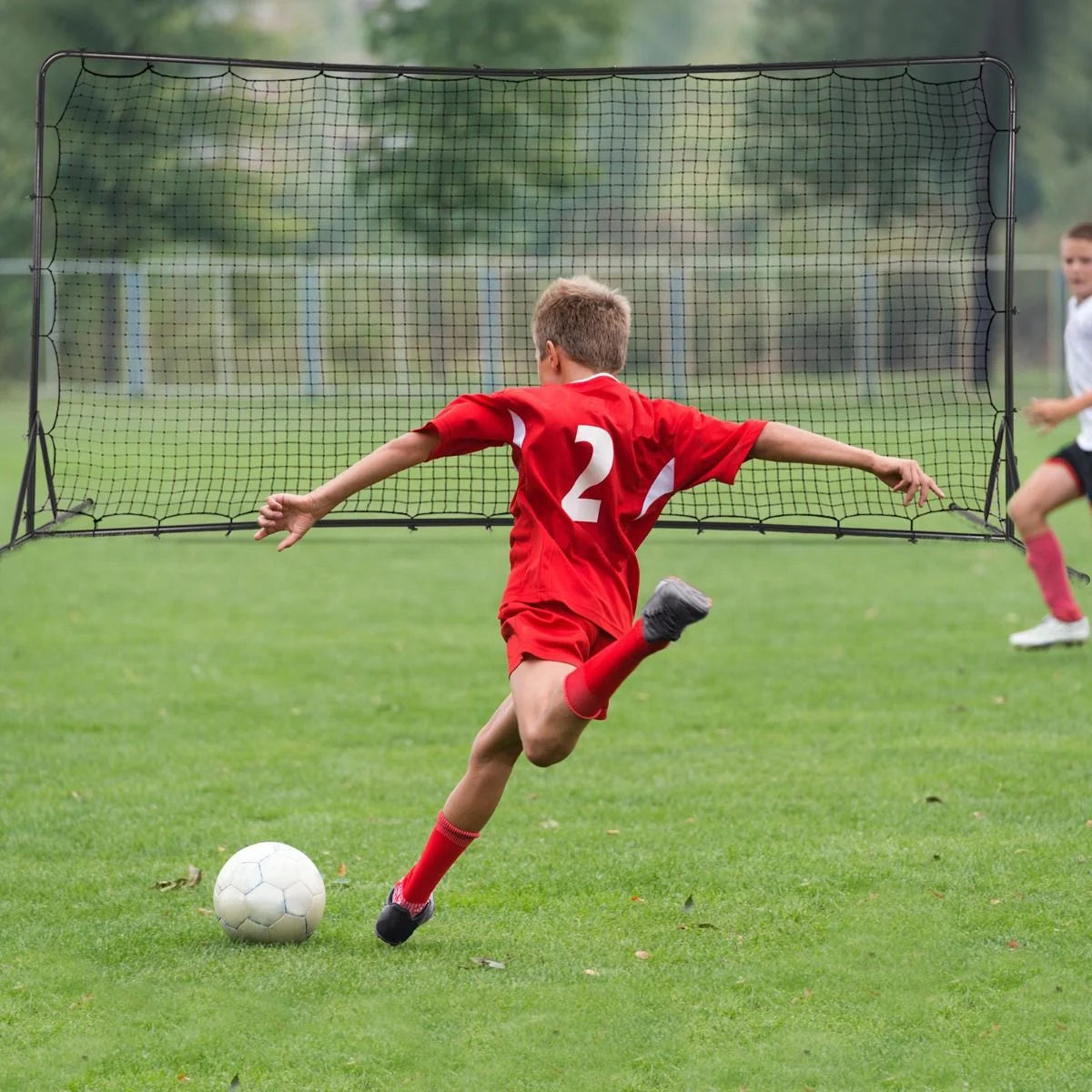Portable Soccer Rebounder Net with Carry Bag, Sturdy Metal Frame
