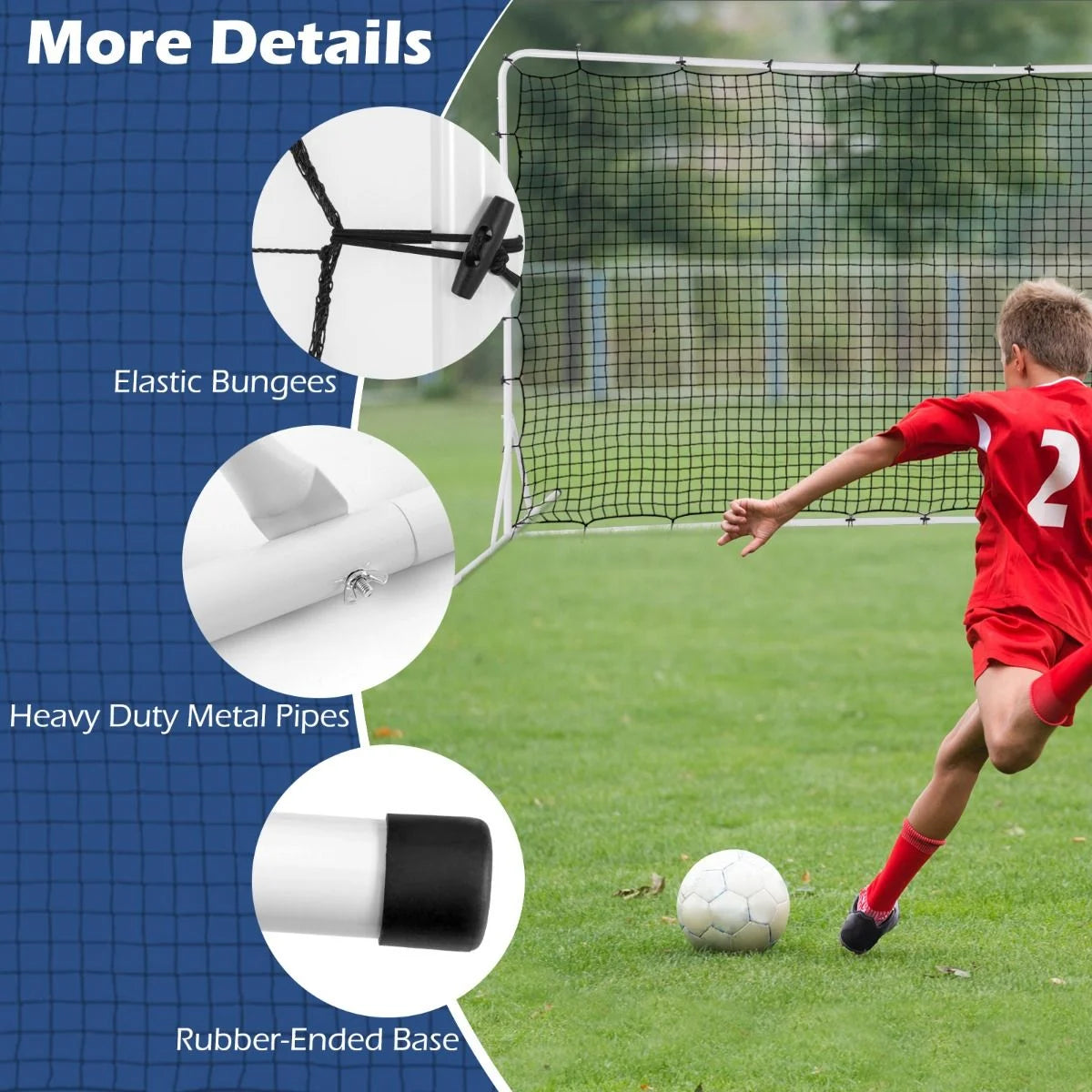 Portable Soccer Rebounder Net with Carry Bag, Sturdy Metal Frame