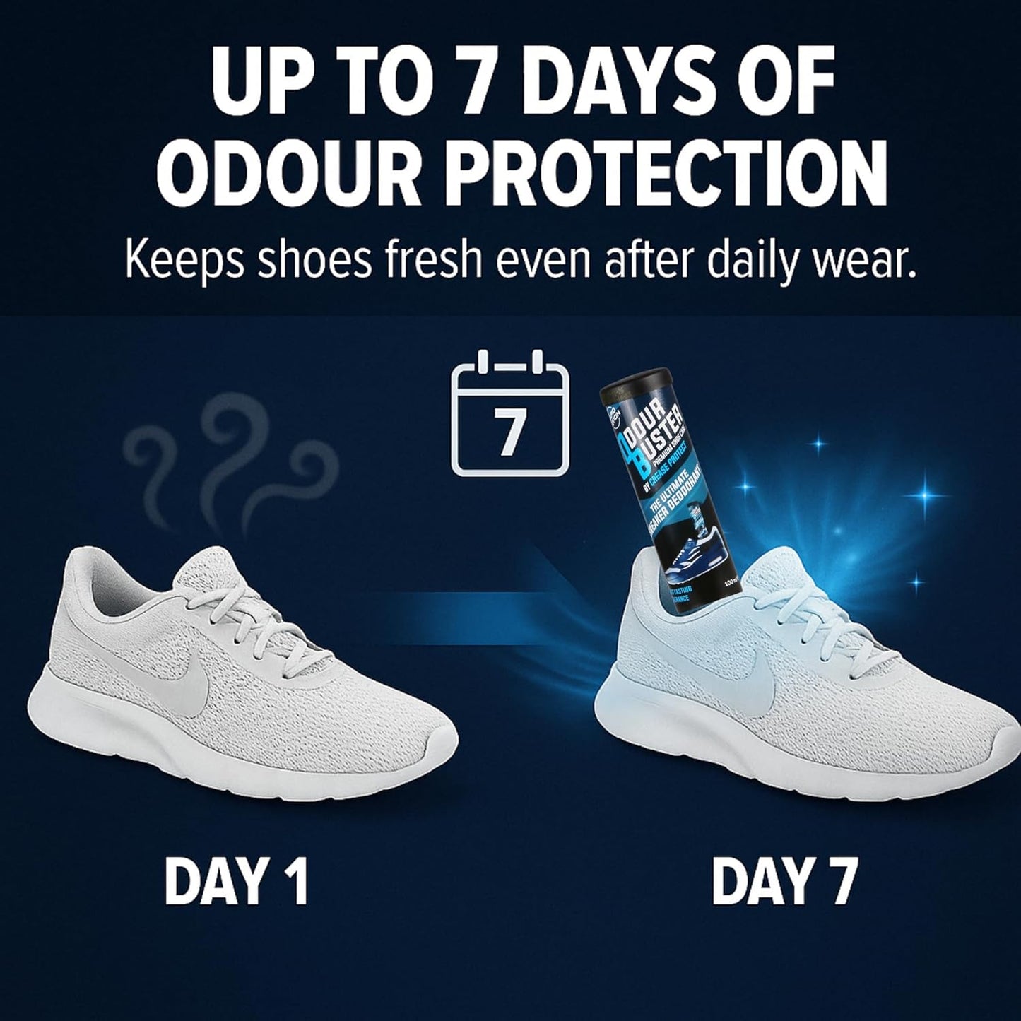 Odour Buster Shoe Deodoriser Spray - Eliminates Trainer & Shoe Odours - Perfect for Football Boots & Smelly Shoes - anti Odour Freshener