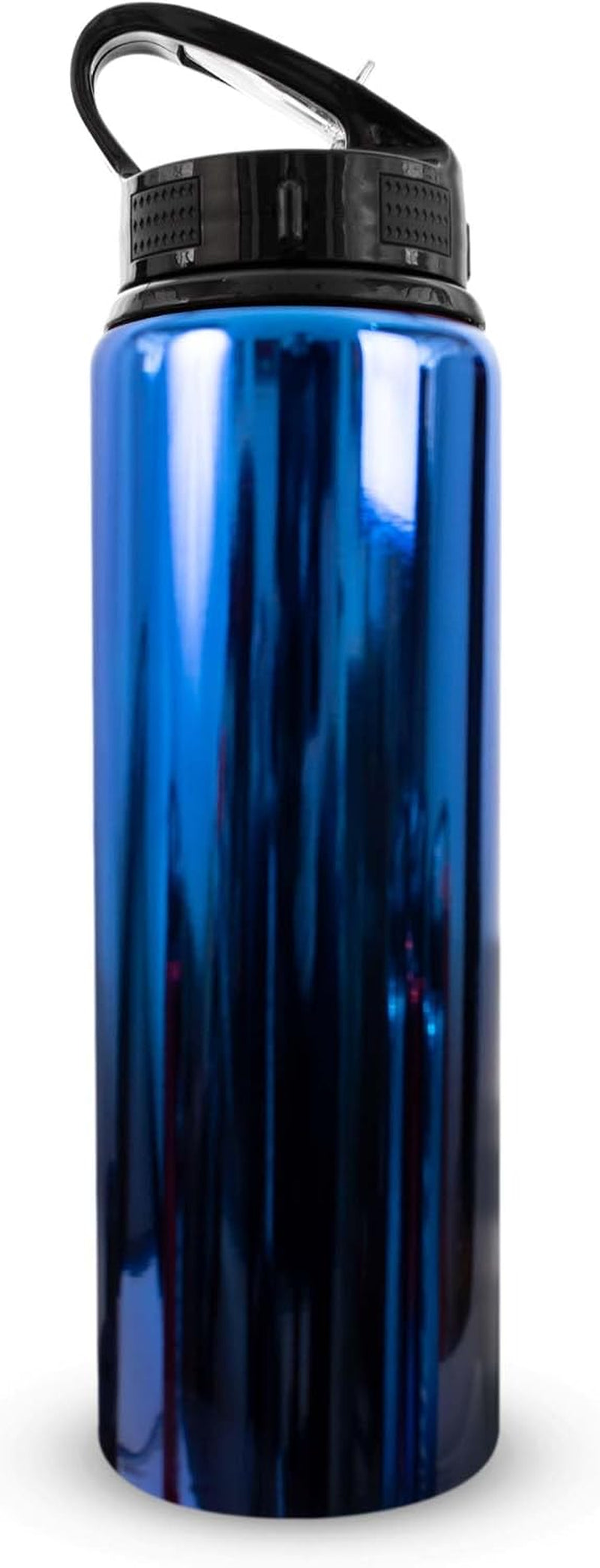 Officially Licensed Chelsea F.C 750Ml Aluminium UV Sports Water Bottle – Chelsea Water Bottle with Integrated Folding Straw - Neochrome Finish, Leakproof, Lightweight, BPA Free