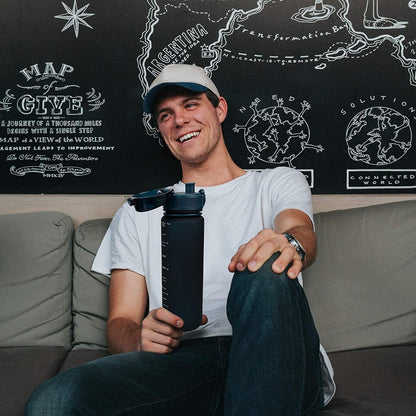 Sports Water Bottle - 350Ml & 500Ml & 750Ml & 1000Ml - Non-Toxic BPA Free & Eco-Friendly Tritan Co-Polyester Plastic - for Running, Gym, Yoga, Outdoors and Camping