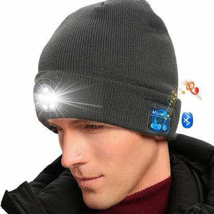 Wireless Bluetooth LED Hat with Music Speakers Light