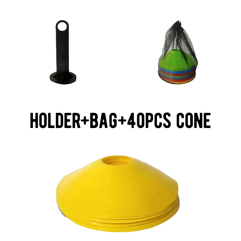 20/40/60 Pcs Cone Set Soccer Football Training Equipment for Kid Disc Cones Agility Exercise Sport Training Accessories