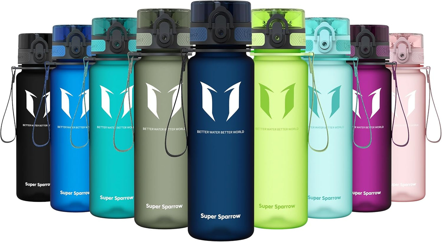 Sports Water Bottle - 350Ml & 500Ml & 750Ml & 1000Ml - Non-Toxic BPA Free & Eco-Friendly Tritan Co-Polyester Plastic - for Running, Gym, Yoga, Outdoors and Camping