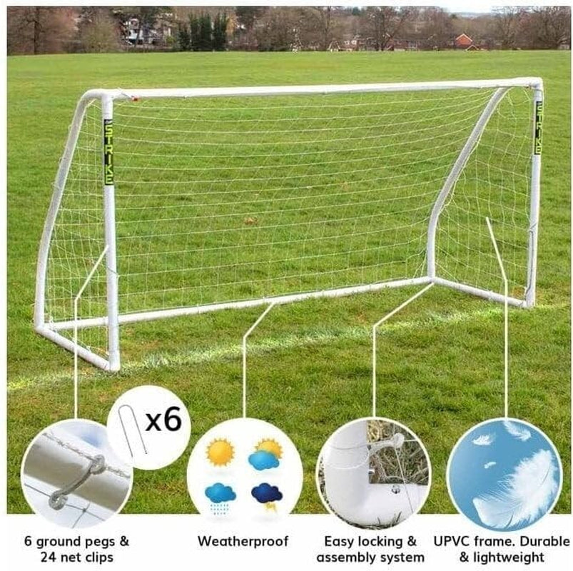 STRIKE Football Goal 8X4Ft - 8X6Ft - 12X6Ft Training Net Posts Kids Garden Goals