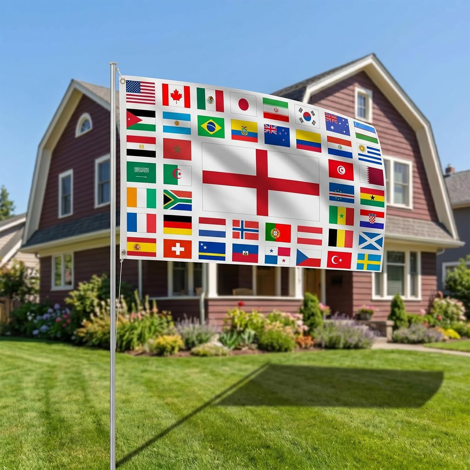 5X3Ft Large 2026 World Cup Flag for England Fans 2026 Football World Cup Flag Decoration Perfect for Home Pub Garden Decorations 90 * 150Cm