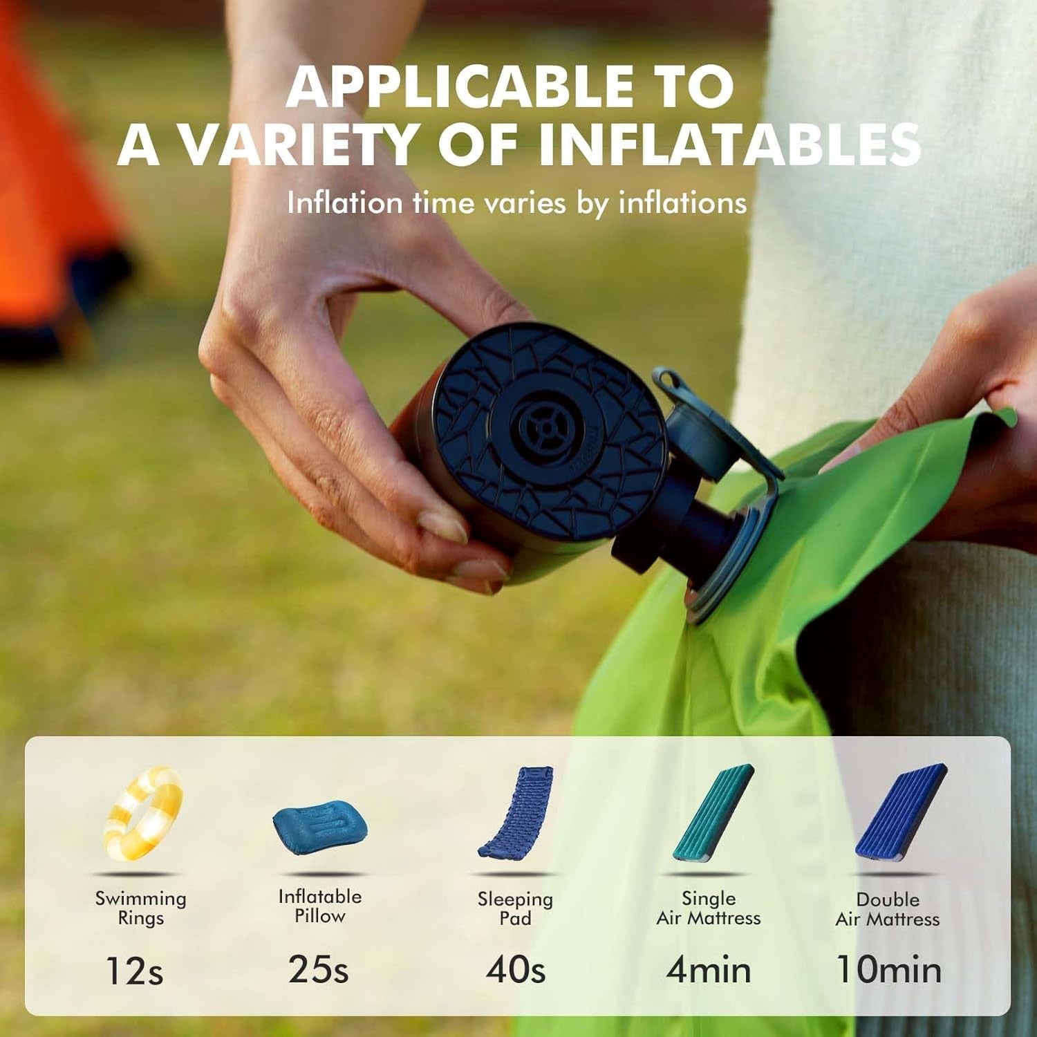 Electric Air Pump for Inflatables: Rechargeable Battery 1600 3600Mah and AA Battery Powered Mini Air Pumps for Pool Toys Air Mattress (Basic/Tiny/Upgraded