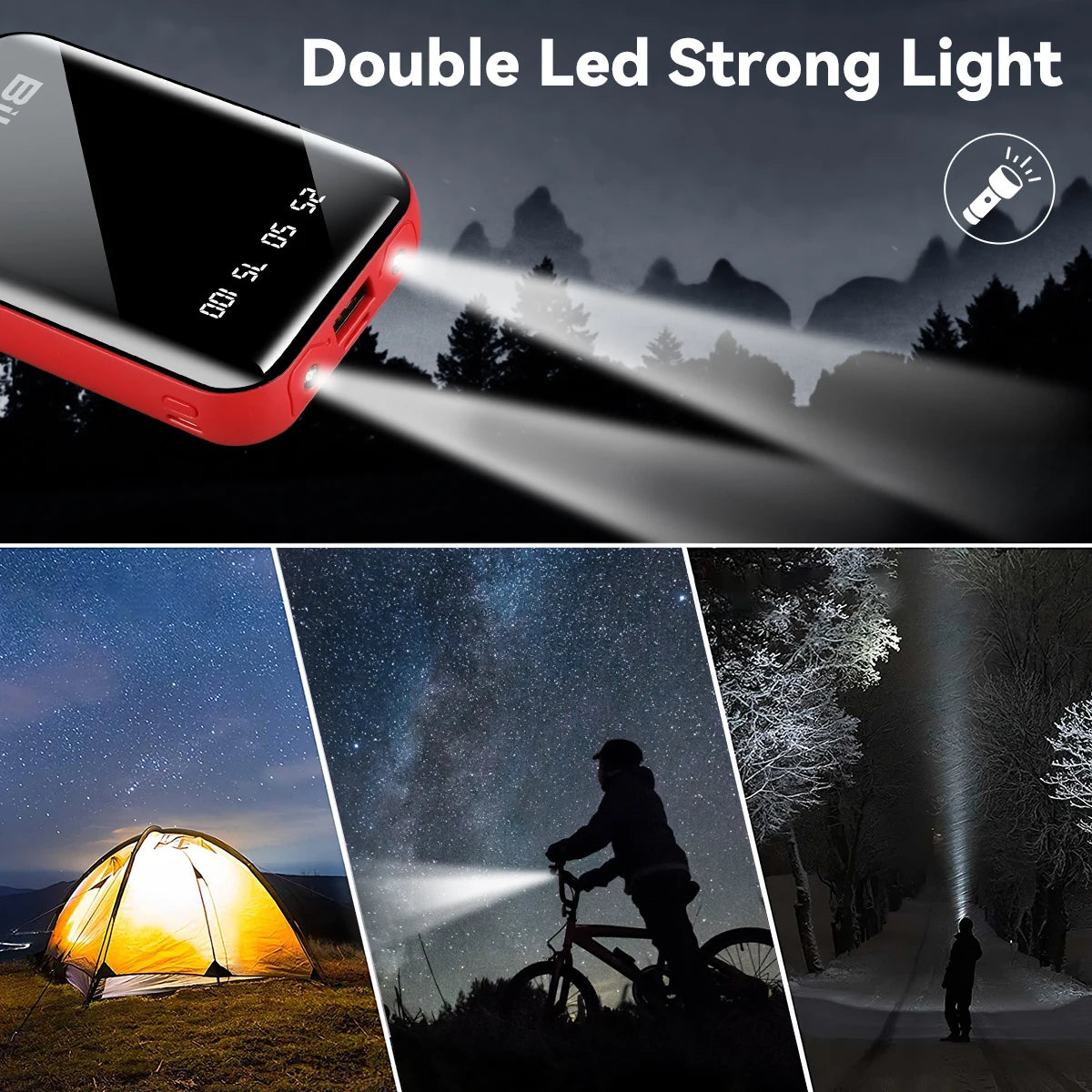 15000Mah Portable Mini USB LED Power Bank Fast Charger Battery Pack for Phone