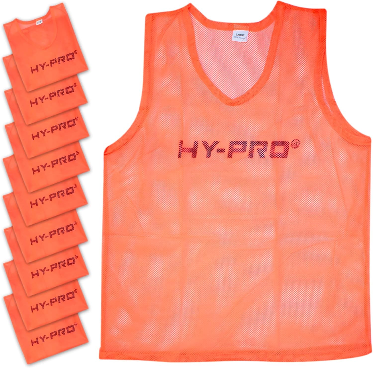Training Bibs Football 10 Pack - Mesh Netball Bibs Adult, Lightweight Sports Vests for Football Training Equipment Gifts, Rugby, Basketball & Team Practice