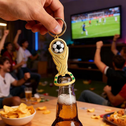 Trophy Style 560ML Beer Glass for 2026 World Cup, Large Beer Mug with Football Bottle Opener for 2026 Football Match Day Bar Watch Party & Gift for Father Men Soccer Fans