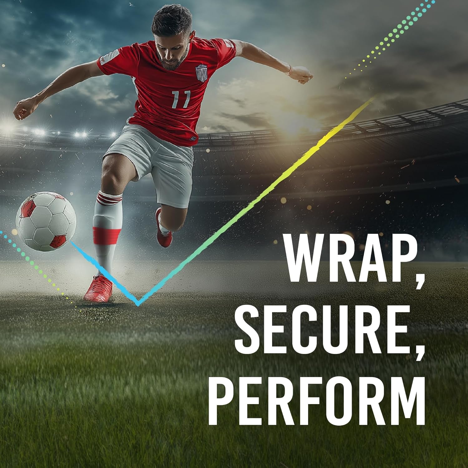 Football Sock Tape, Shin Pad Tape Bandage 19Mm X 20M Pack of 6 (White)