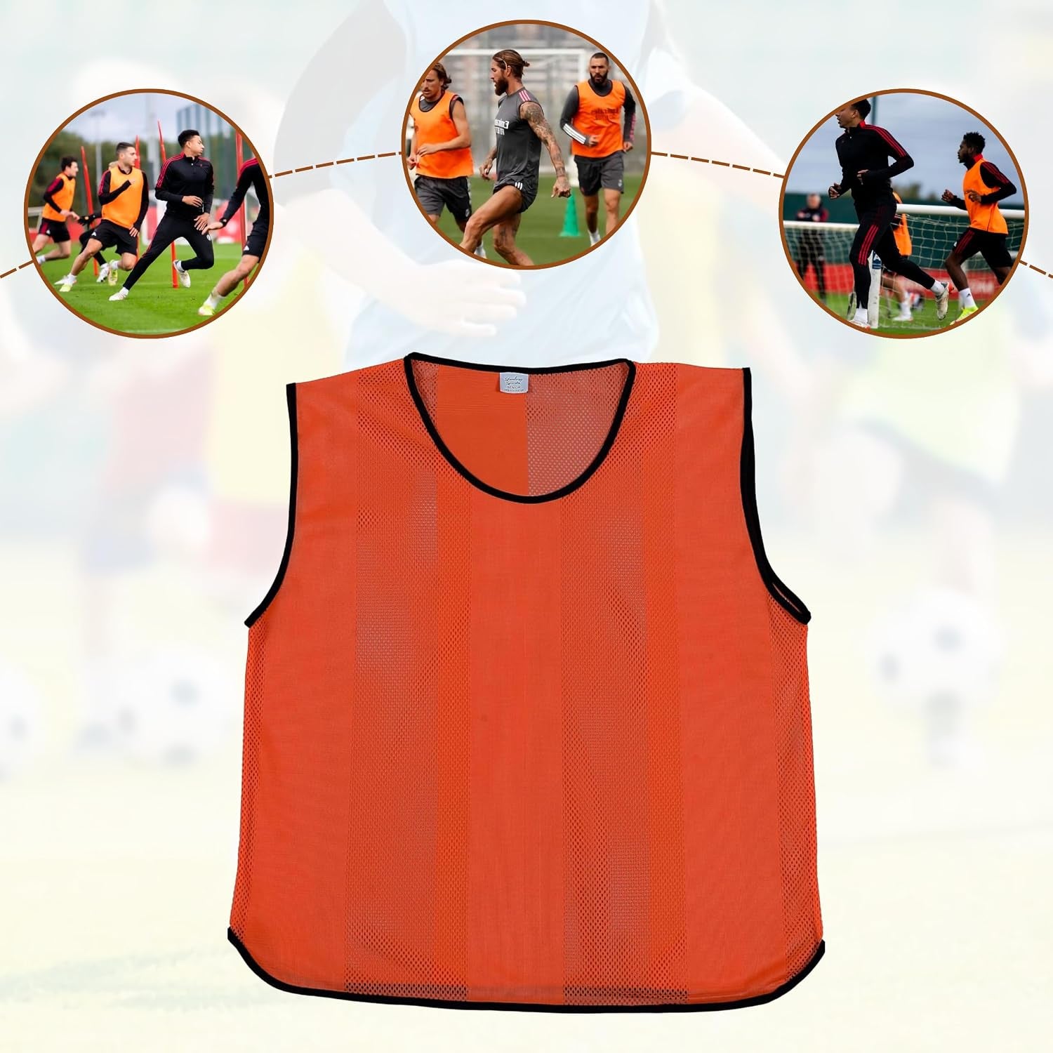 5 X Training Bibs Sports Mesh Football Bibs Adult - Quick Dry Football Training Equipment for Soccer, Rugby, Basketball & Cricket