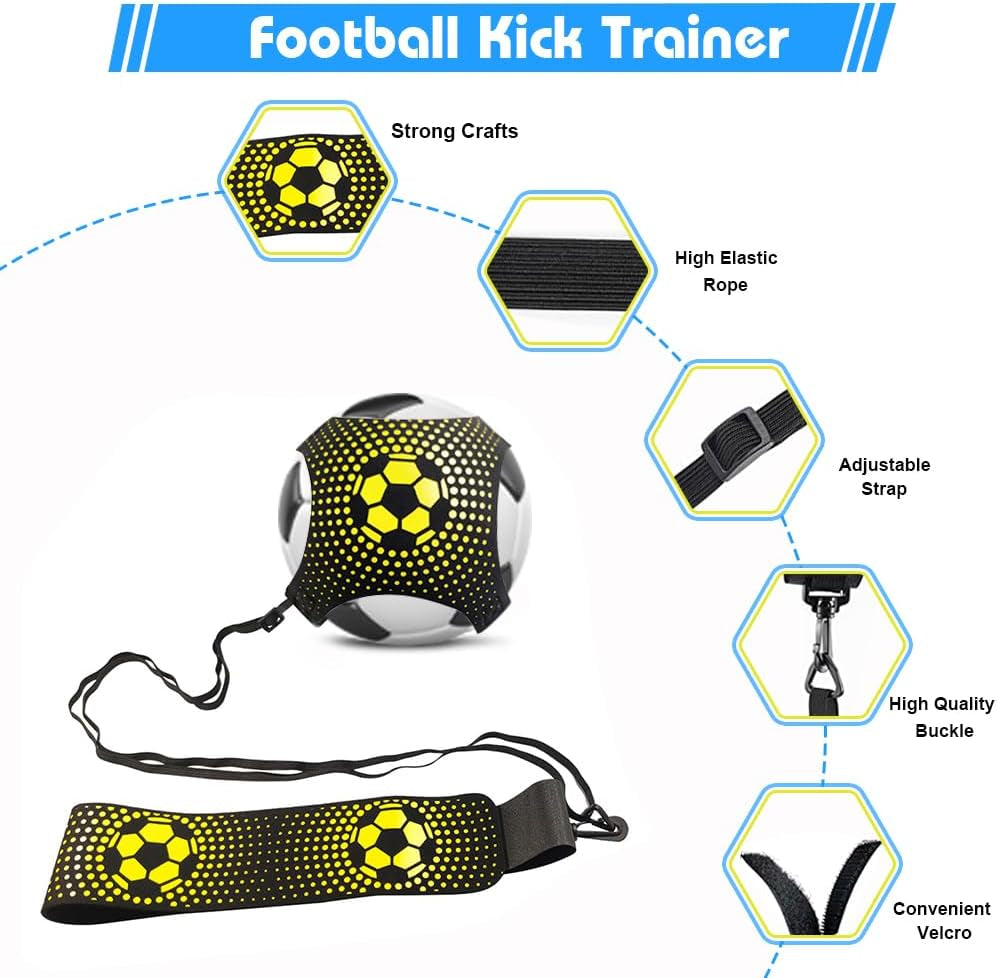Football Training Equipment for Kids, Speed Agility Training Set, Agility Ladder 12 Rung 6M, Football Kick Trainer, 12 Disc Cones, Football Training Kit Gifts for Boys
