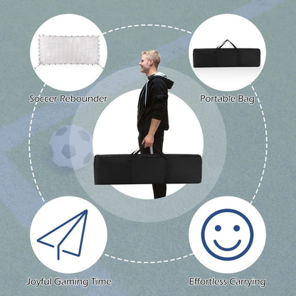 Portable Soccer Rebounder Net with Carry Bag, Sturdy Metal Frame