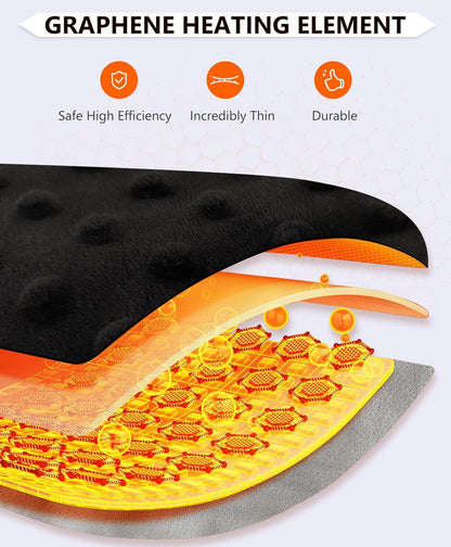 Graphene Heated Scarf with Power Bank USB Heated Neck Wrap for Women Men Child Fleece Heating Pad for Neck Warming