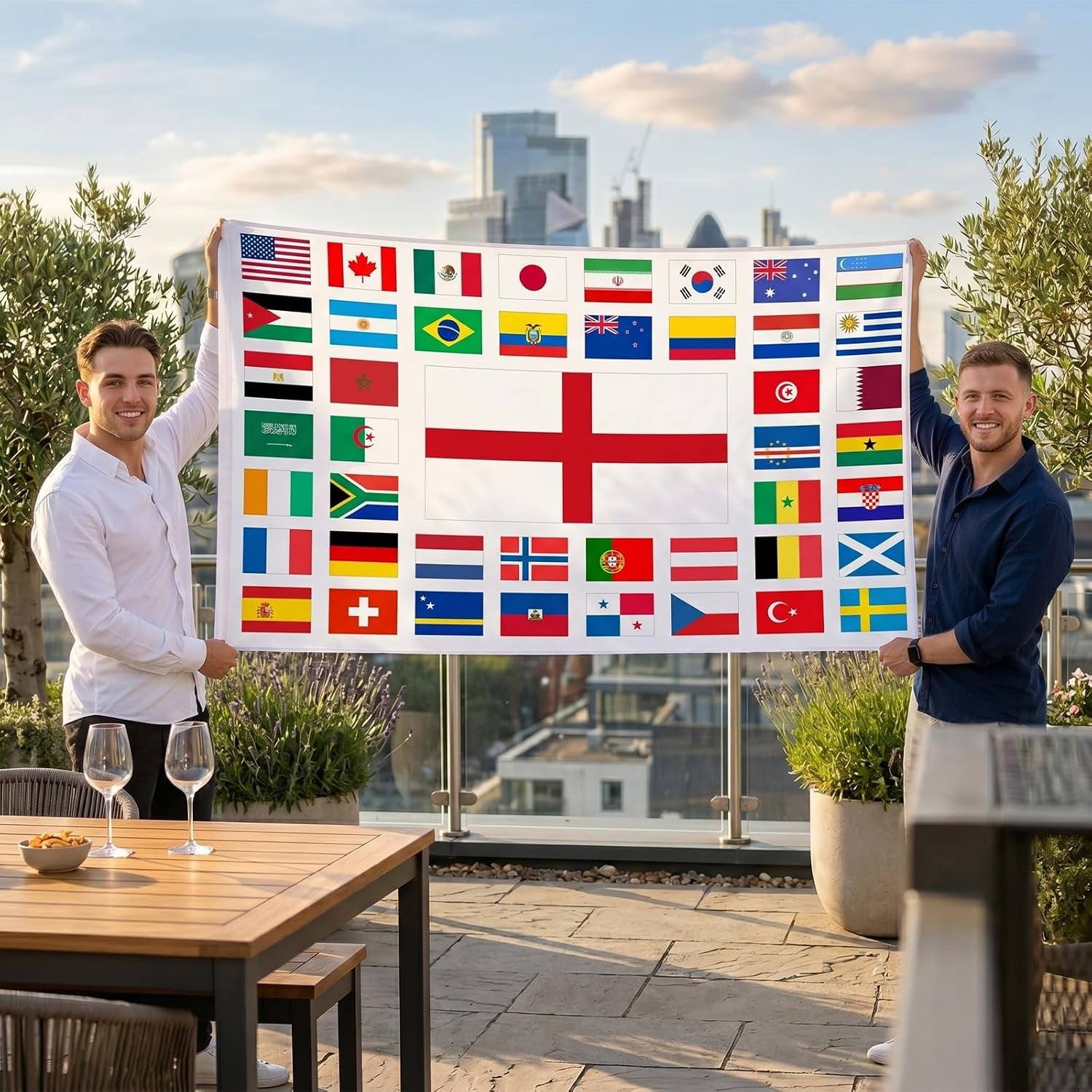 5X3Ft Large 2026 World Cup Flag for England Fans 2026 Football World Cup Flag Decoration Perfect for Home Pub Garden Decorations 90 * 150Cm