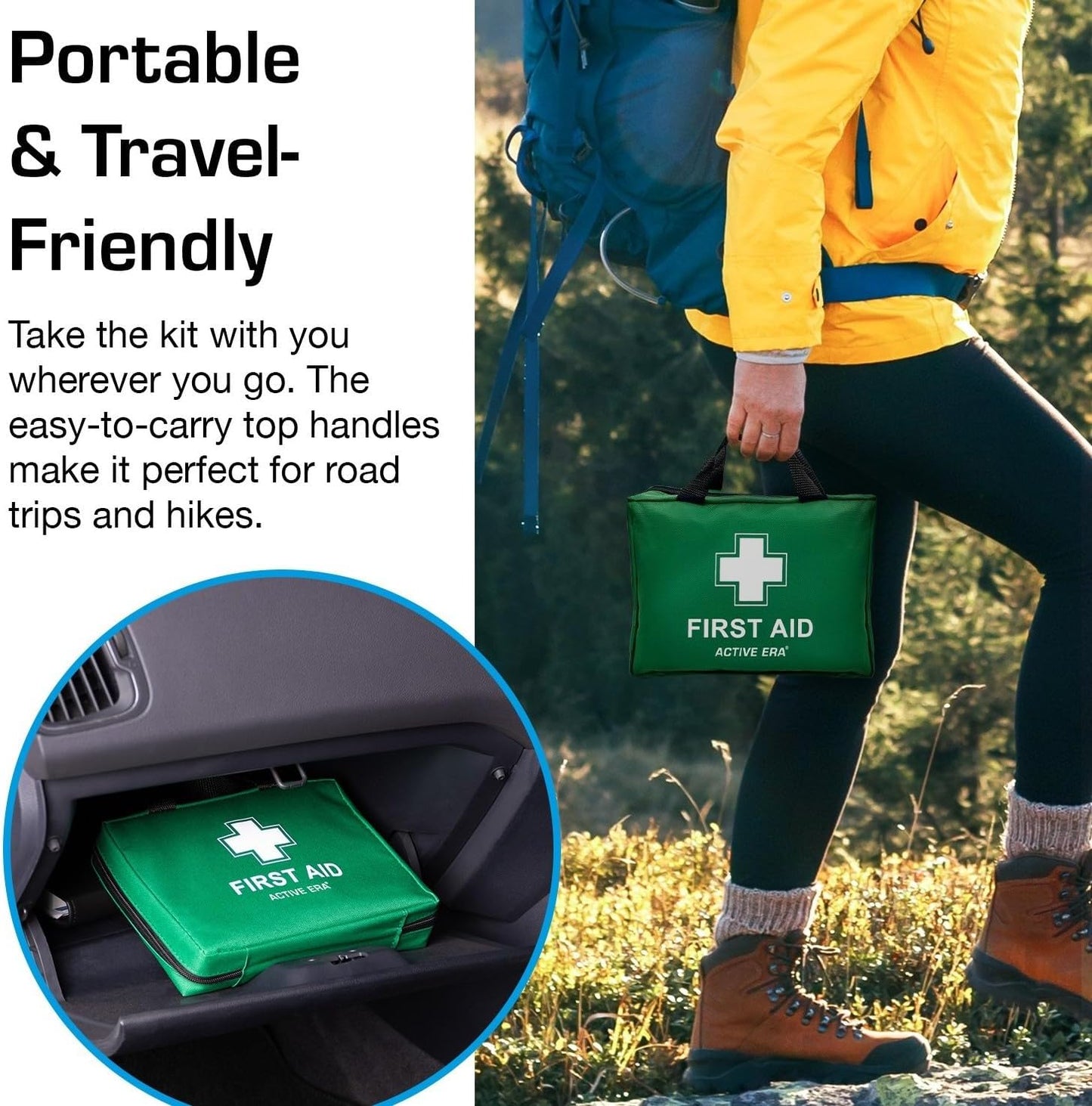 Mini First Aid Kit Bag - 90 Items - Includes Plasters, Eyewash, Gloves, 2 X Cold (Ice) Packs and Emergency Blanket for Kids, Camping, Office, Car, Caravan, Workplace, Travel Home