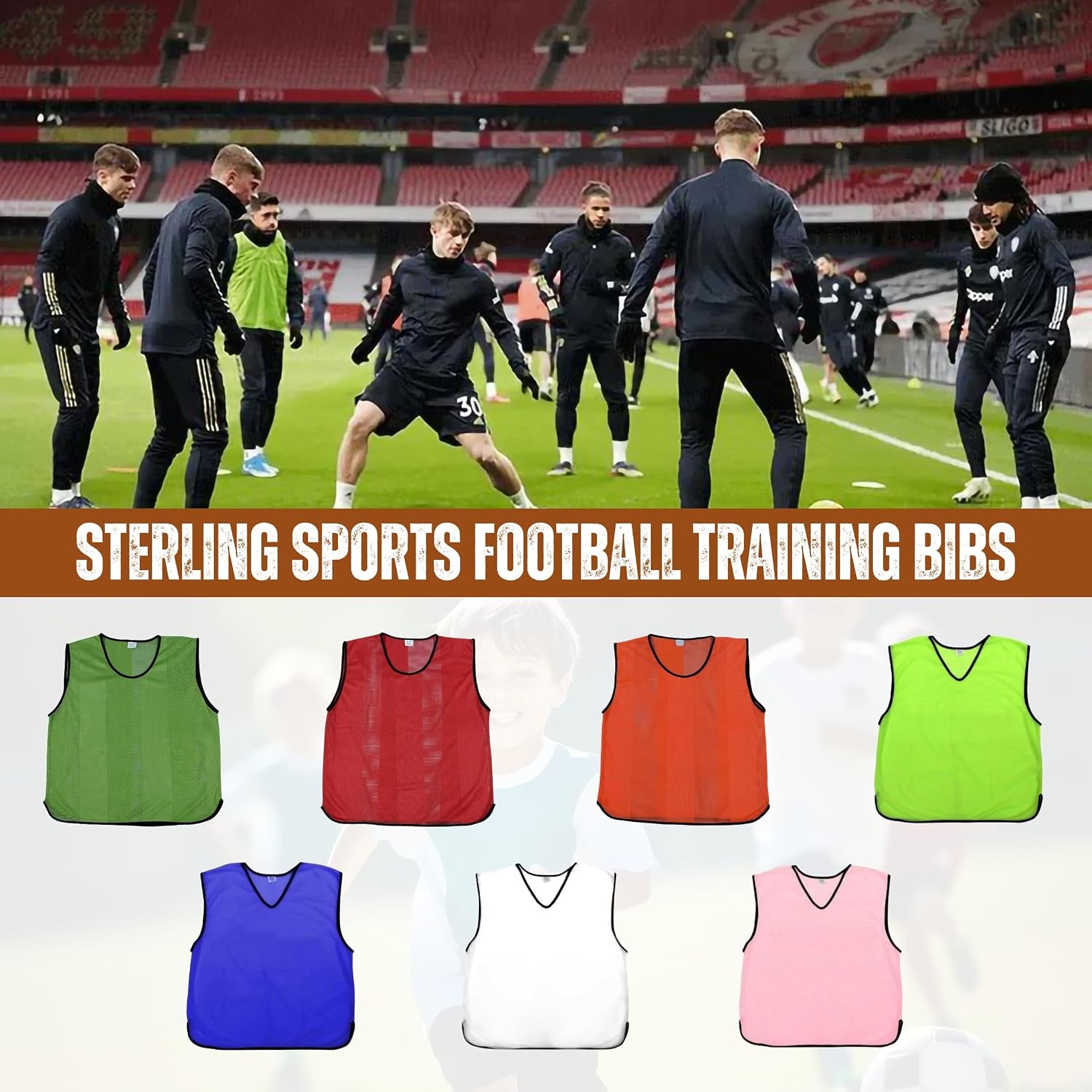 5 X Training Bibs Sports Mesh Football Bibs Adult - Quick Dry Football Training Equipment for Soccer, Rugby, Basketball & Cricket