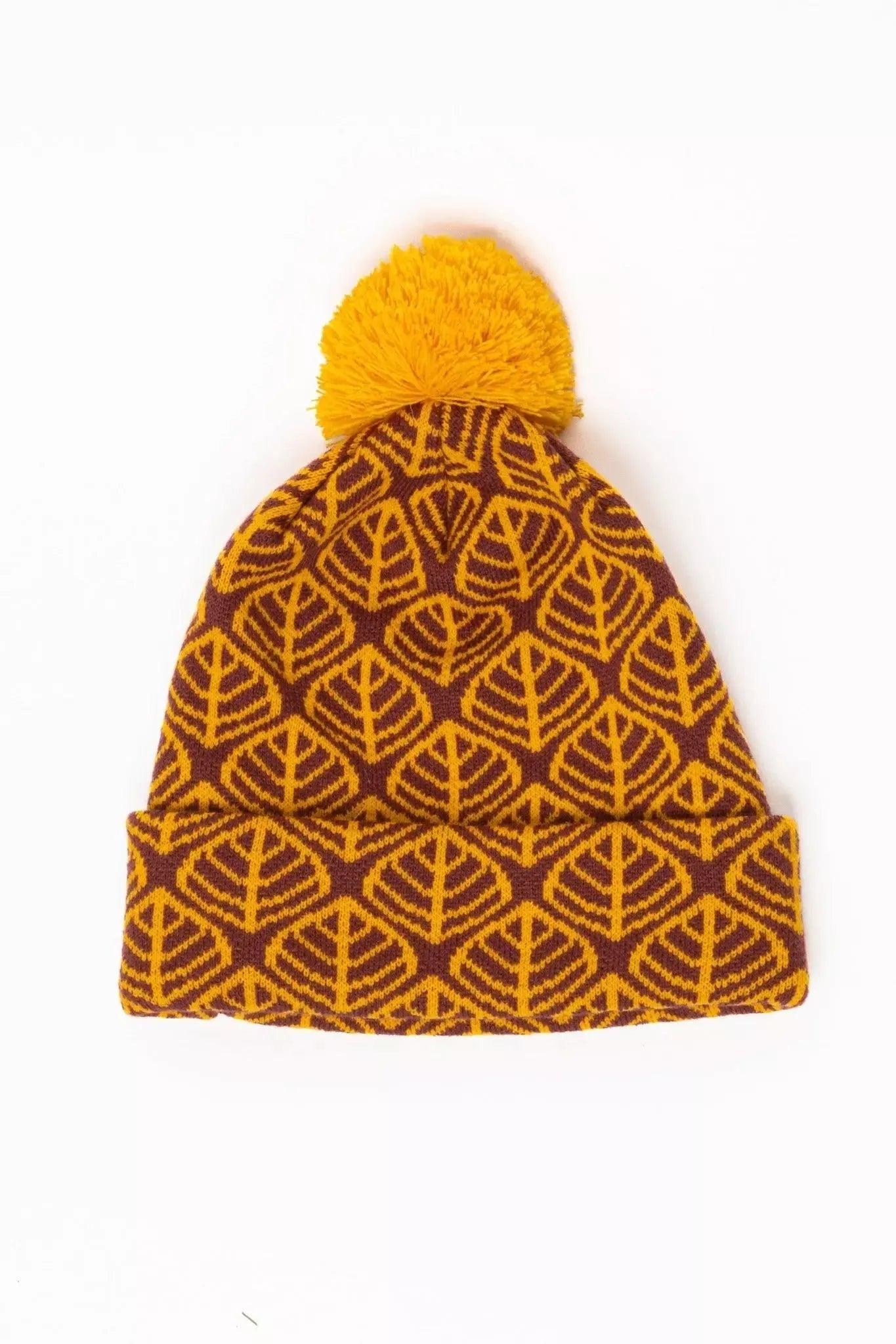 Crimson Winter Hat with Pom & Waterproof Collar