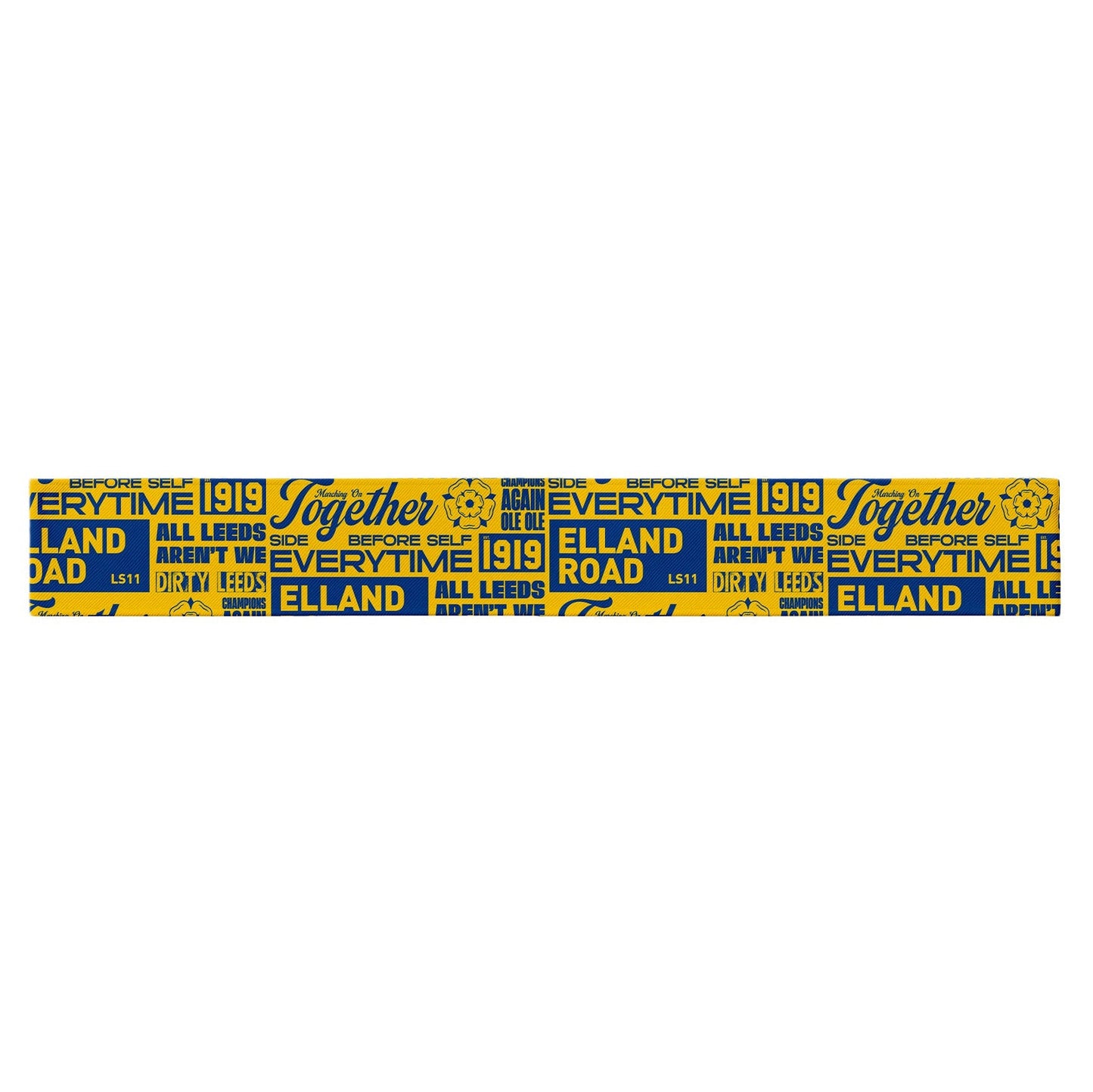 Leeds Word Montage - Knitted Eyelet Football Scarf