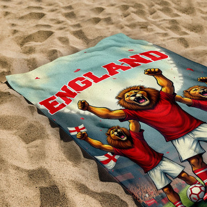 England - 3 Lions Stadium - Beach Towel