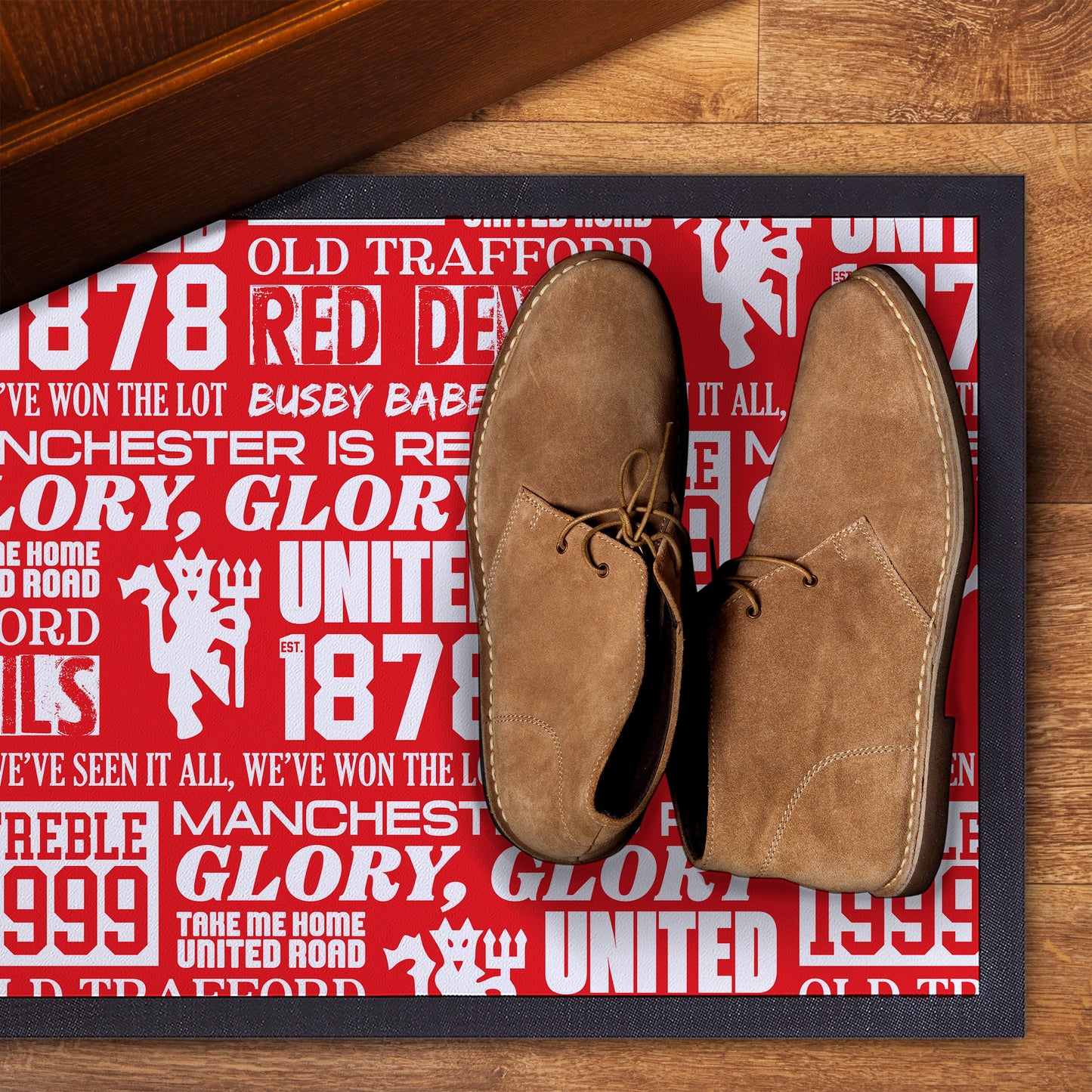 Manchester Red - Word Montage - Door Mat - 60cm x 40cm