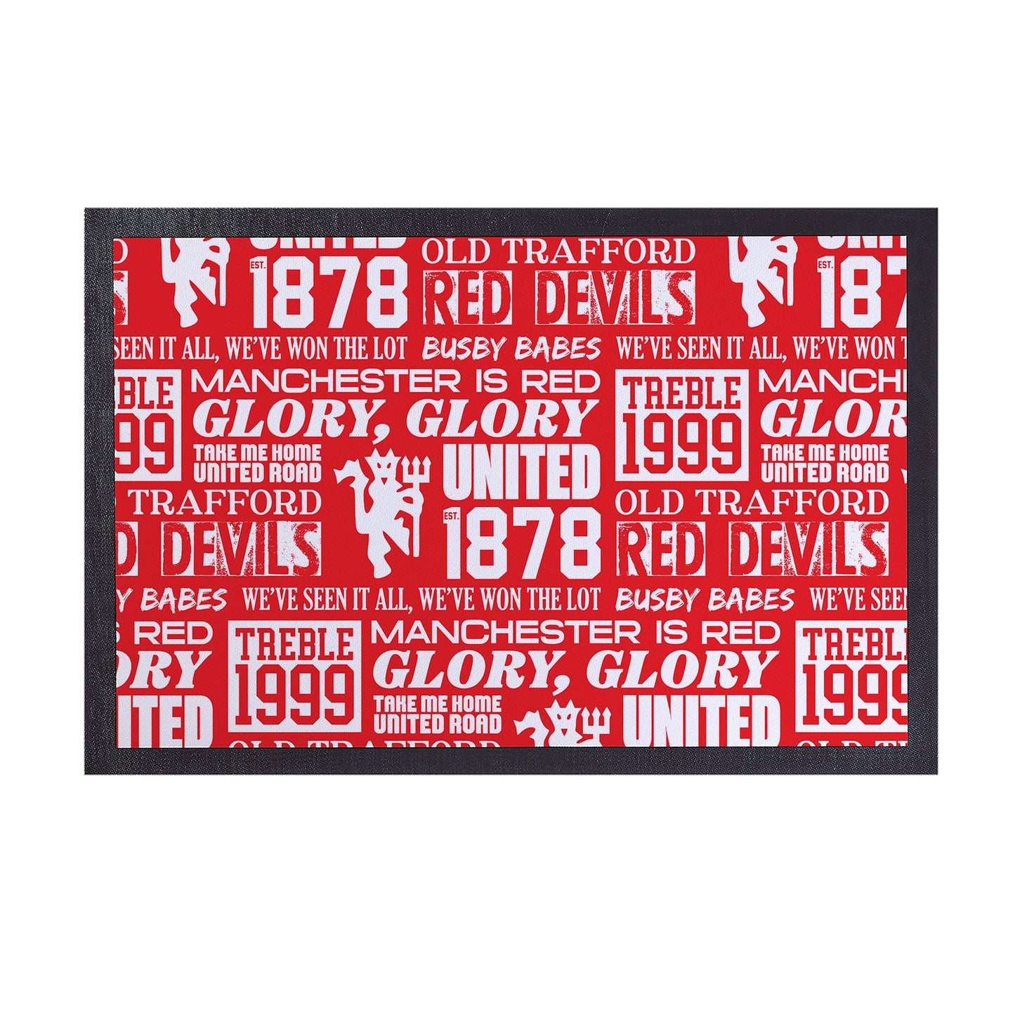 Manchester Red - Word Montage - Door Mat - 60cm x 40cm
