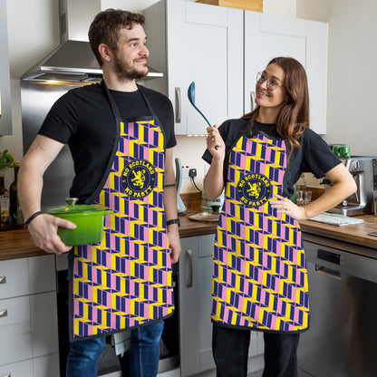 No Scotland No Party - Yellow & Pink Pattern - Water-Resistant Adults Apron