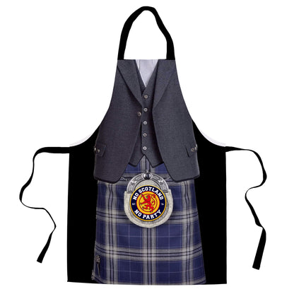 No Scotland, No Party! Navy Kilt - Novelty - Water-Resistant Adults Apron
