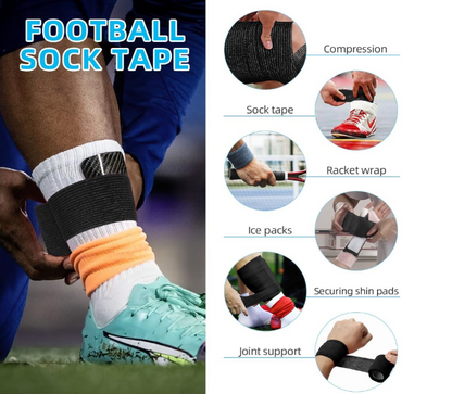 Sports Cohesive Bandage Tape — Pack of 2 (BLACK)