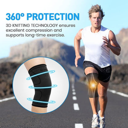 2X Knee Support Compression NHS Sleeve Brace Patella Arthritis Pain Relief Gym