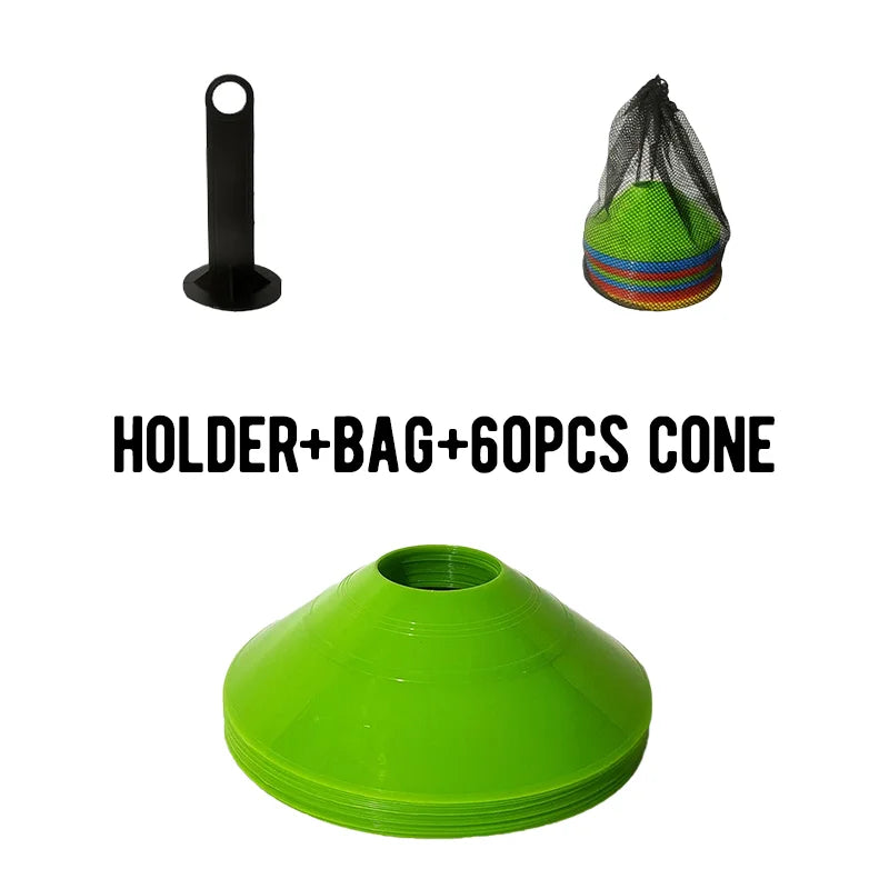 20/40/60 Pcs Cone Set Soccer Football Training Equipment for Kid Disc Cones Agility Exercise Sport Training Accessories