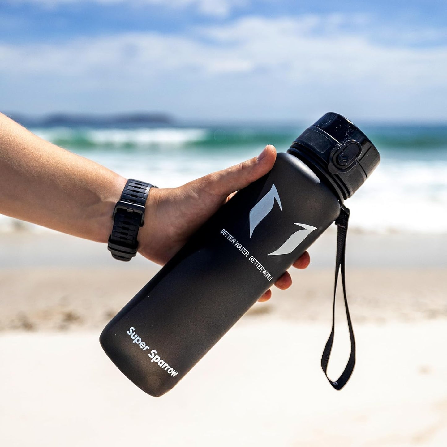 Sports Water Bottle - 350Ml & 500Ml & 750Ml & 1000Ml - Non-Toxic BPA Free & Eco-Friendly Tritan Co-Polyester Plastic - for Running, Gym, Yoga, Outdoors and Camping