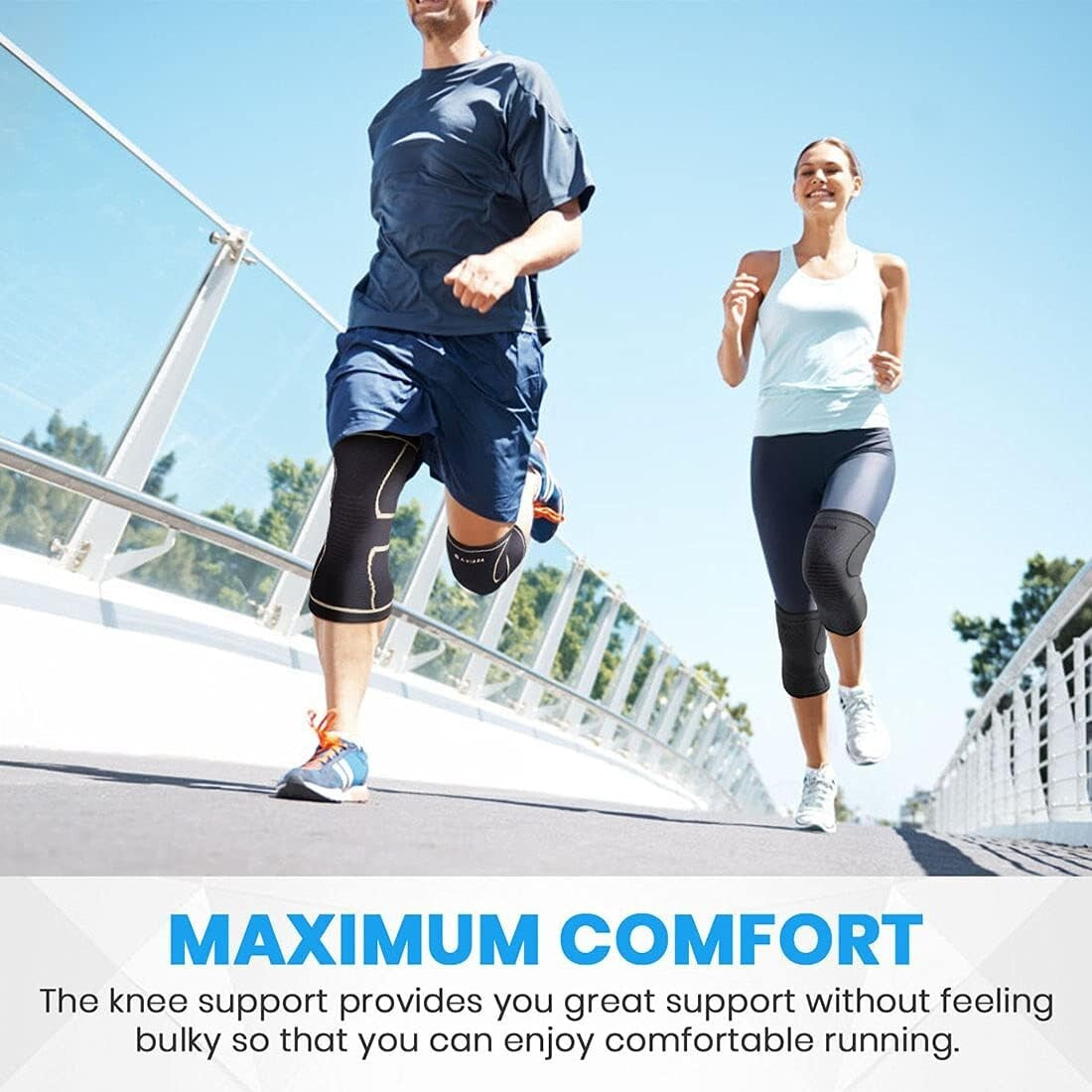 2X Knee Support Compression NHS Sleeve Brace Patella Arthritis Pain Relief Gym