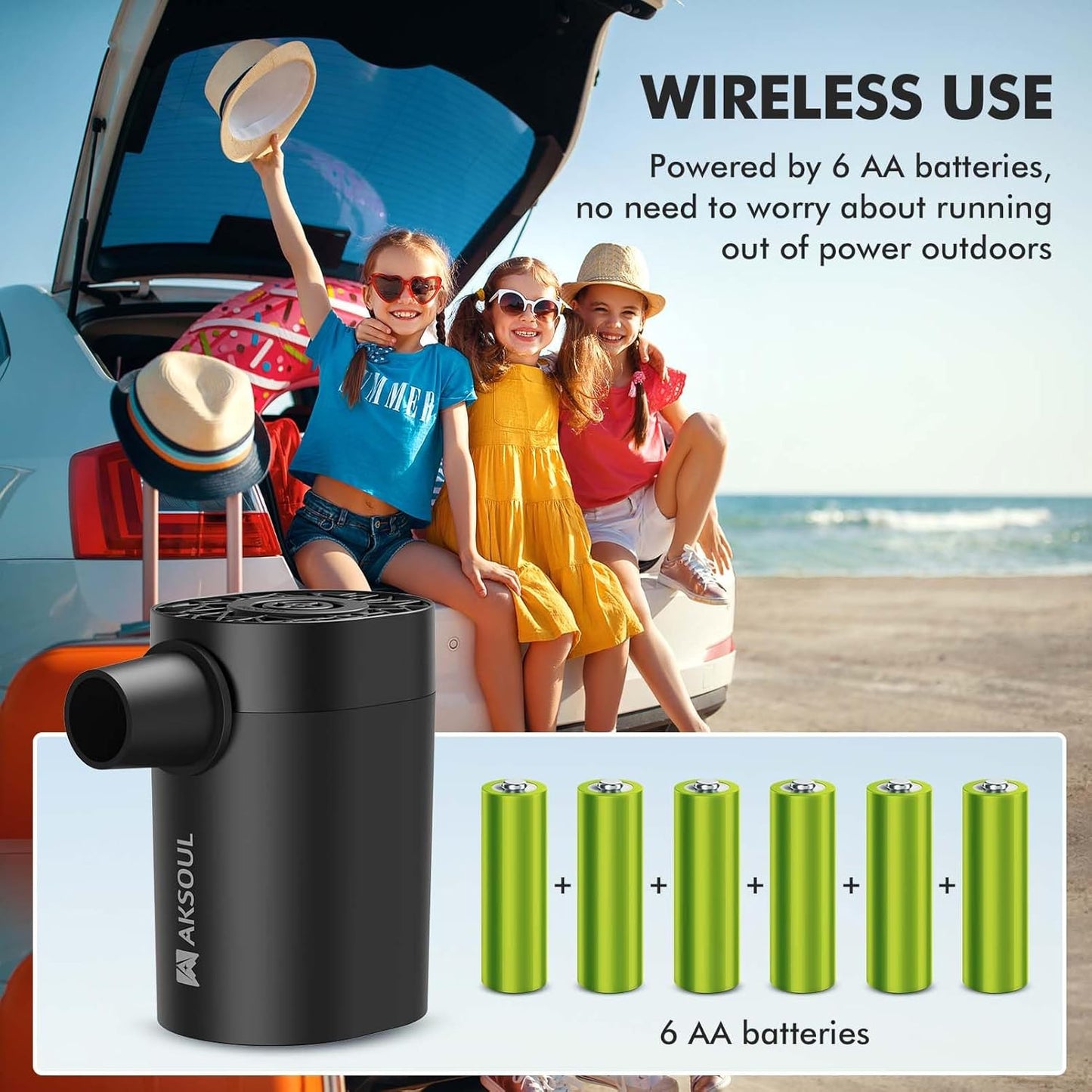 Electric Air Pump for Inflatables: Rechargeable Battery 1600 3600Mah and AA Battery Powered Mini Air Pumps for Pool Toys Air Mattress (Basic/Tiny/Upgraded
