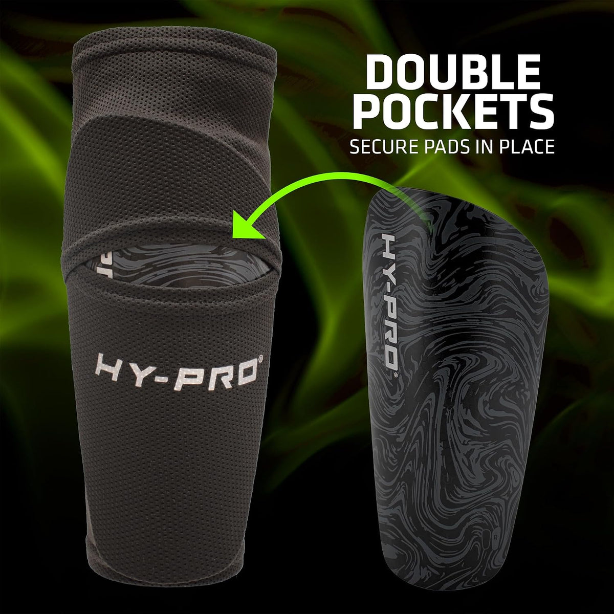 Shin Pads with Football Socks - Breathable & Secured Elastic Shin Pad Socks for Players, No-Strap Design for Secure Protection