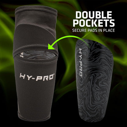 Shin Pads with Football Socks - Breathable & Secured Elastic Shin Pad Socks for Players, No-Strap Design for Secure Protection