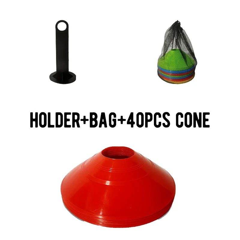 20/40/60 Pcs Cone Set Soccer Football Training Equipment for Kid Disc Cones Agility Exercise Sport Training Accessories