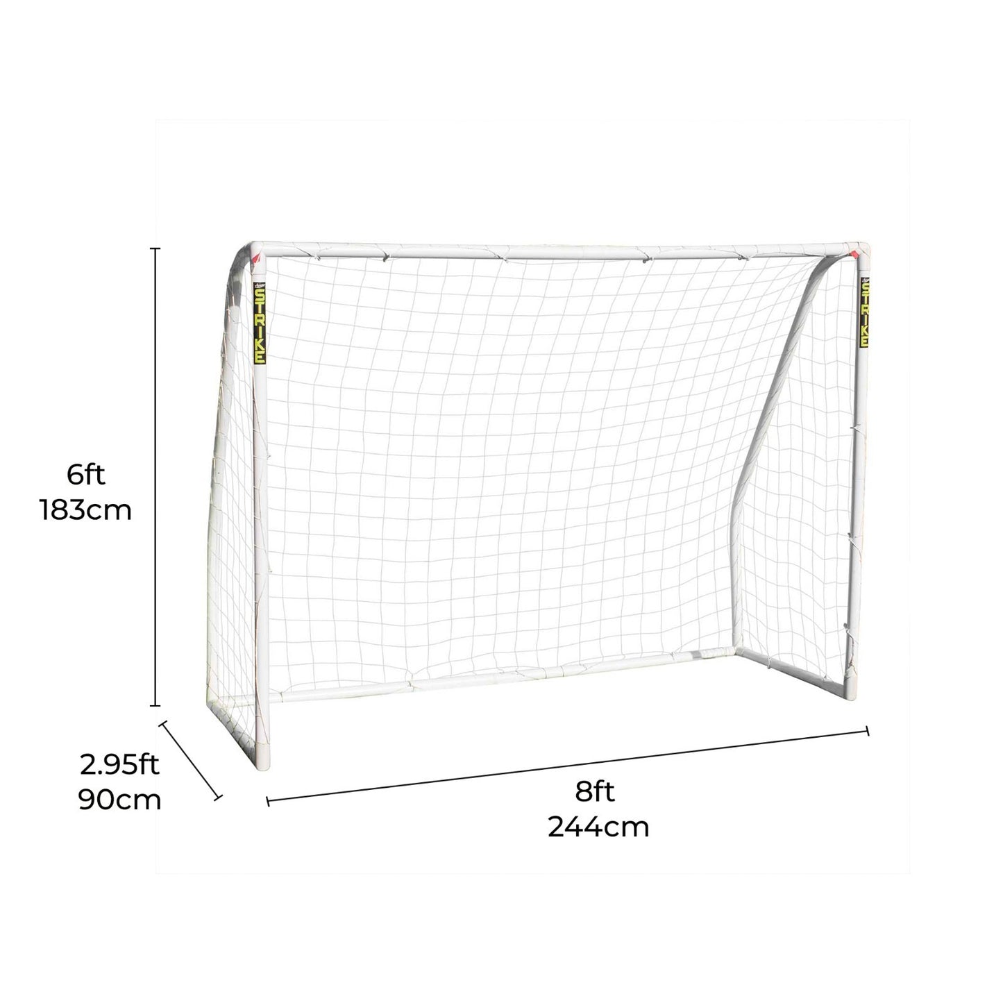 STRIKE Football Goal 8X4Ft - 8X6Ft - 12X6Ft Training Net Posts Kids Garden Goals